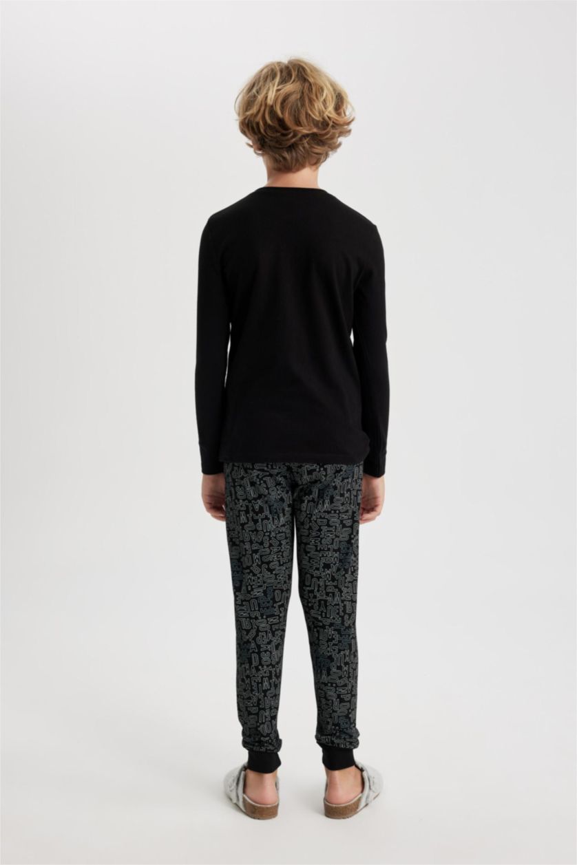 أولادي أسود طقم بيجاما اسود اولادي قصة عادية - قطعتين