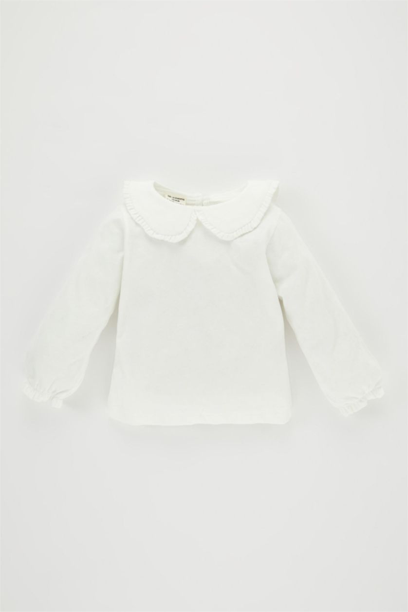 BABY GIRL Bordeaux 3 piece Regular Fit Baby Collar Plaid Dress Set