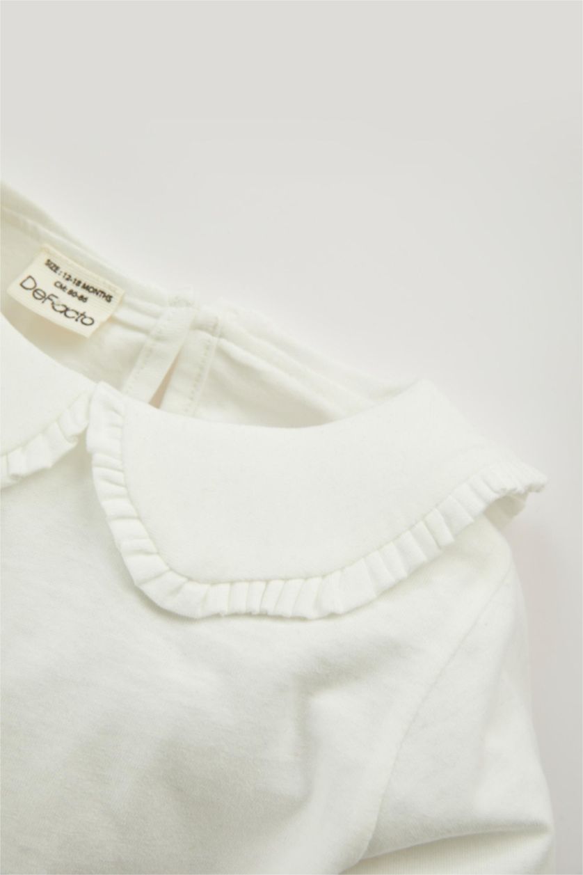 BABY GIRL Bordeaux 3 piece Regular Fit Baby Collar Plaid Dress Set