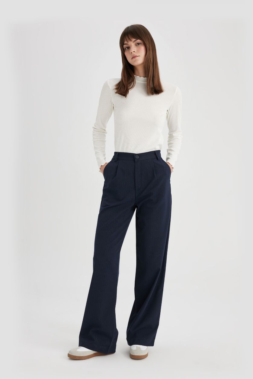 Kadın Ekru Slim Fit Yarım Balıkçı Yaka Fitilli Kaşkorse Basic Uzun Kollu Tişört