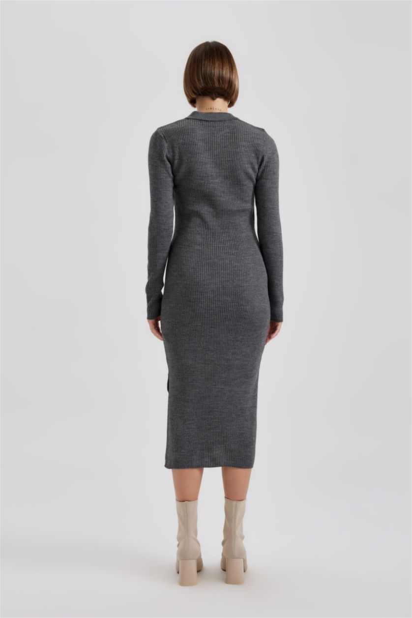 Kadın Antrasit Ribana Elbise