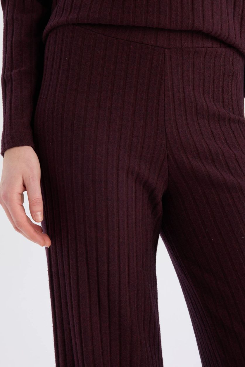 WOMAN Bordeaux Normal Waist Corduroy Camisole Fabric Basic Wide Leg Sweatpants