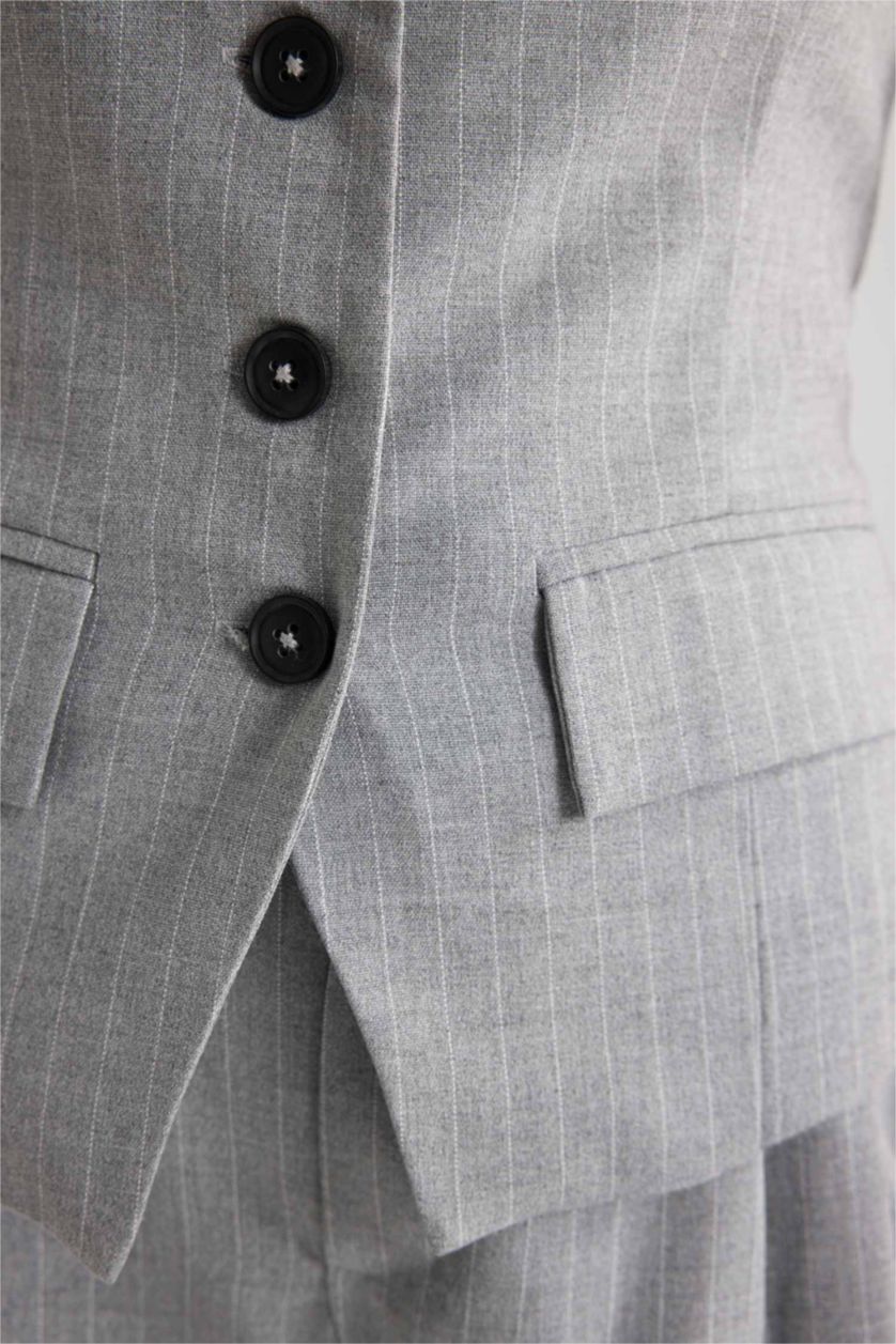 WOMAN Light Grey Melange Strapless Blazer Vest