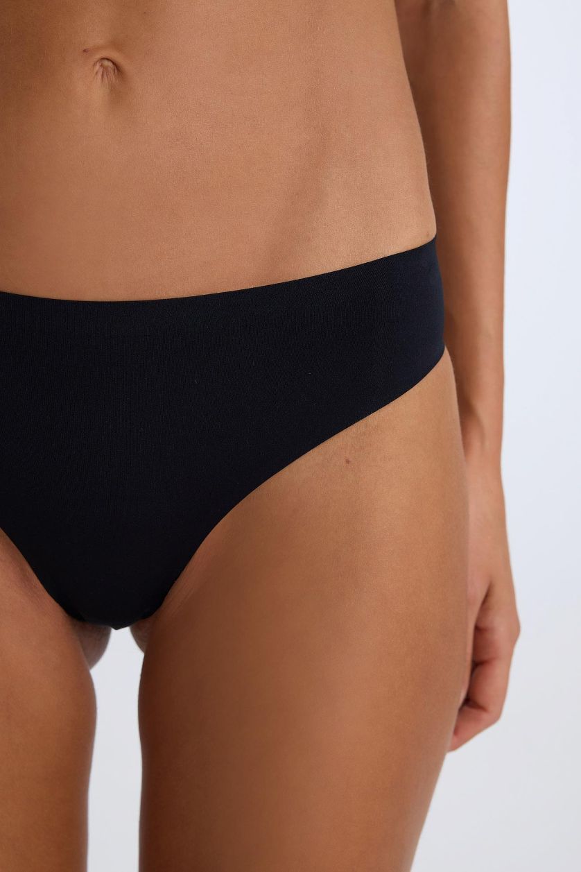 WOMAN Black Fall in Love Brazilian Invisible Panty