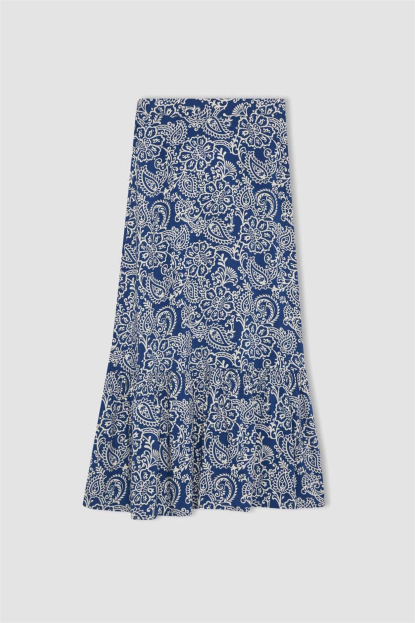 FEMME Indigo Jupe Longue Imprimée