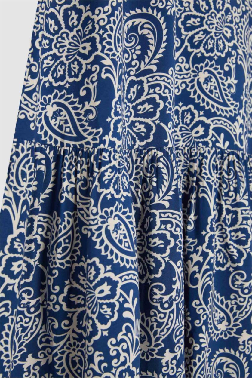 FEMME Indigo Jupe Longue Imprimée