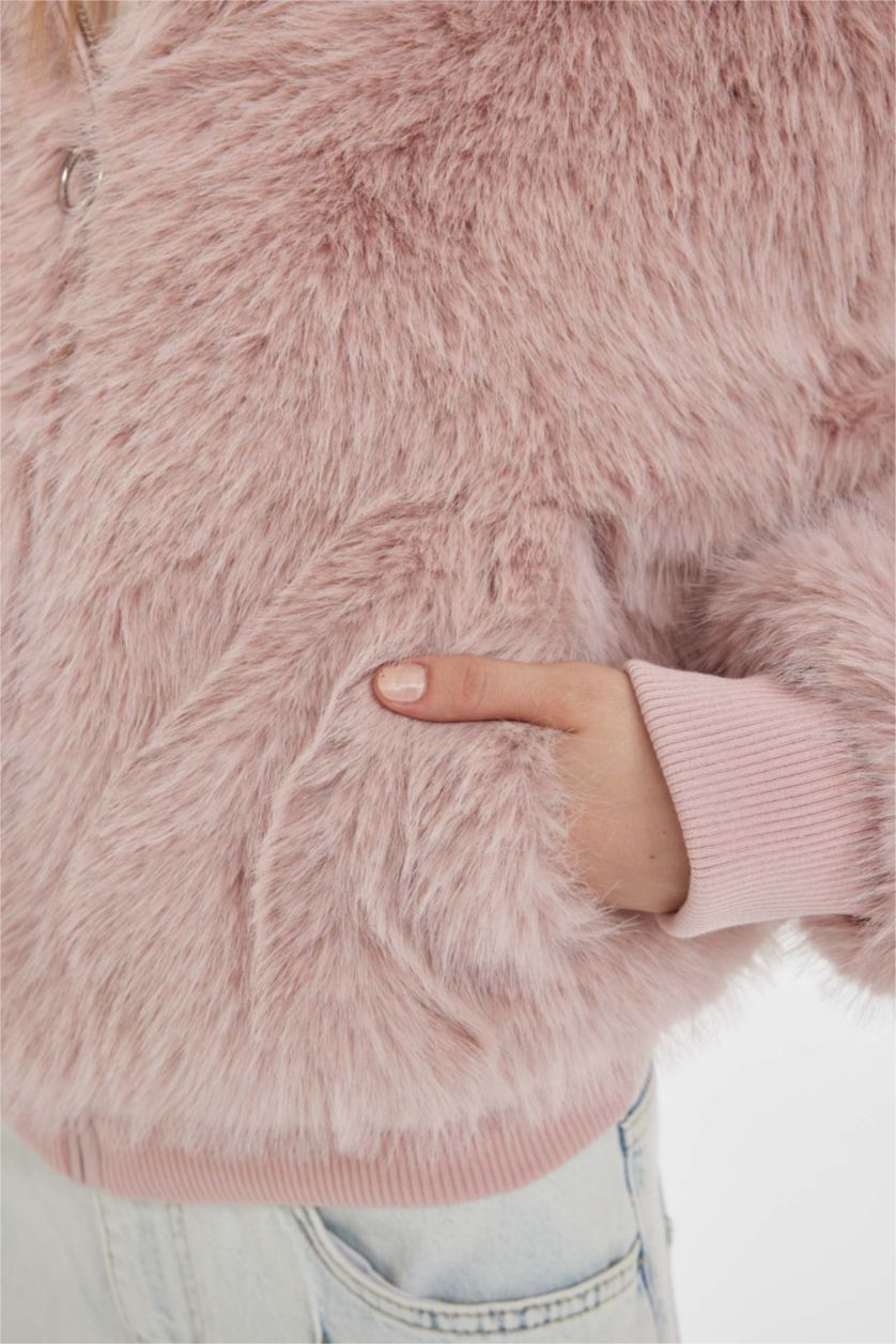 Kadın Açık Pembe Suni Kürk