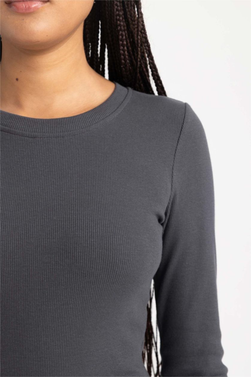 WOMAN Grey Bodycon Crew Neck Camisole Midi Dress