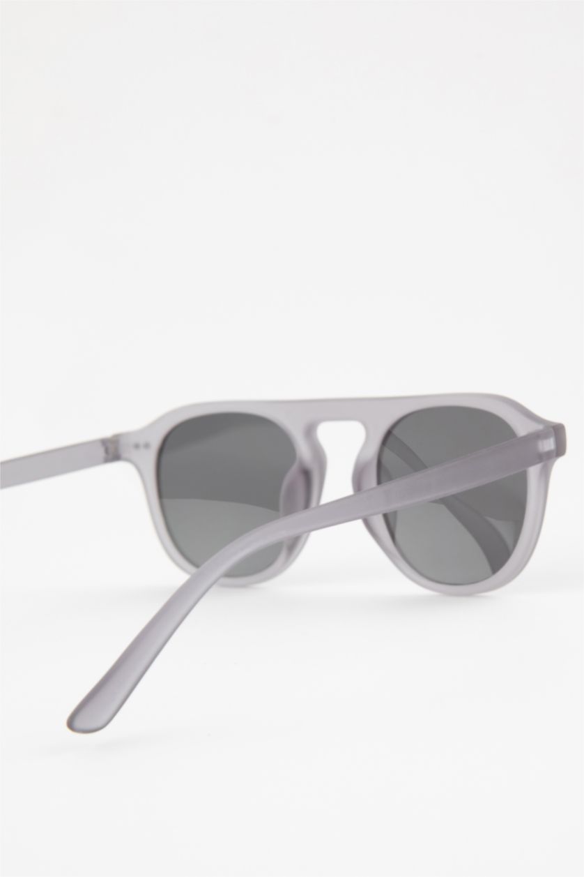 Erkek Koyu Gri Erkek Geometrik Güneş Gözlüğü