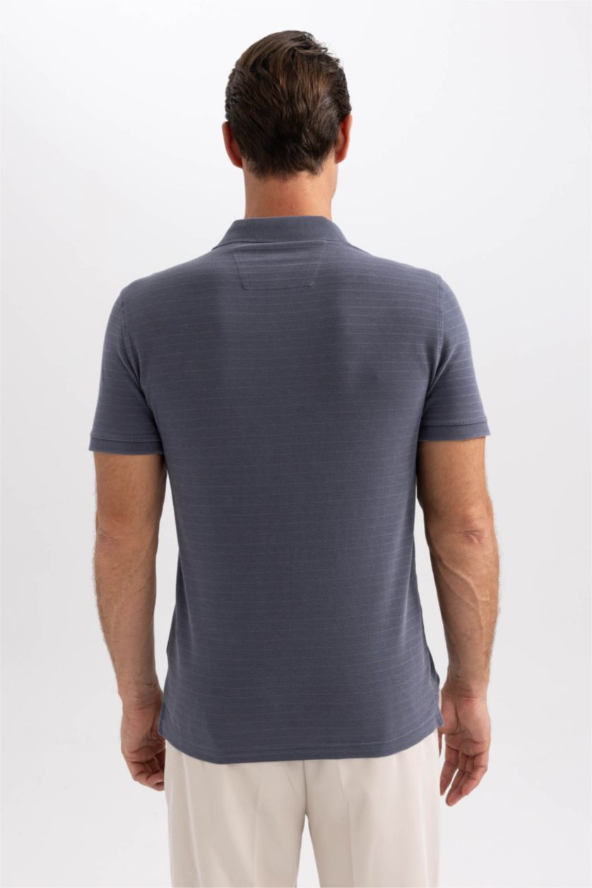 MAN Anthracite Slim Fit Polo Neck Short Sleeve T-Shirt