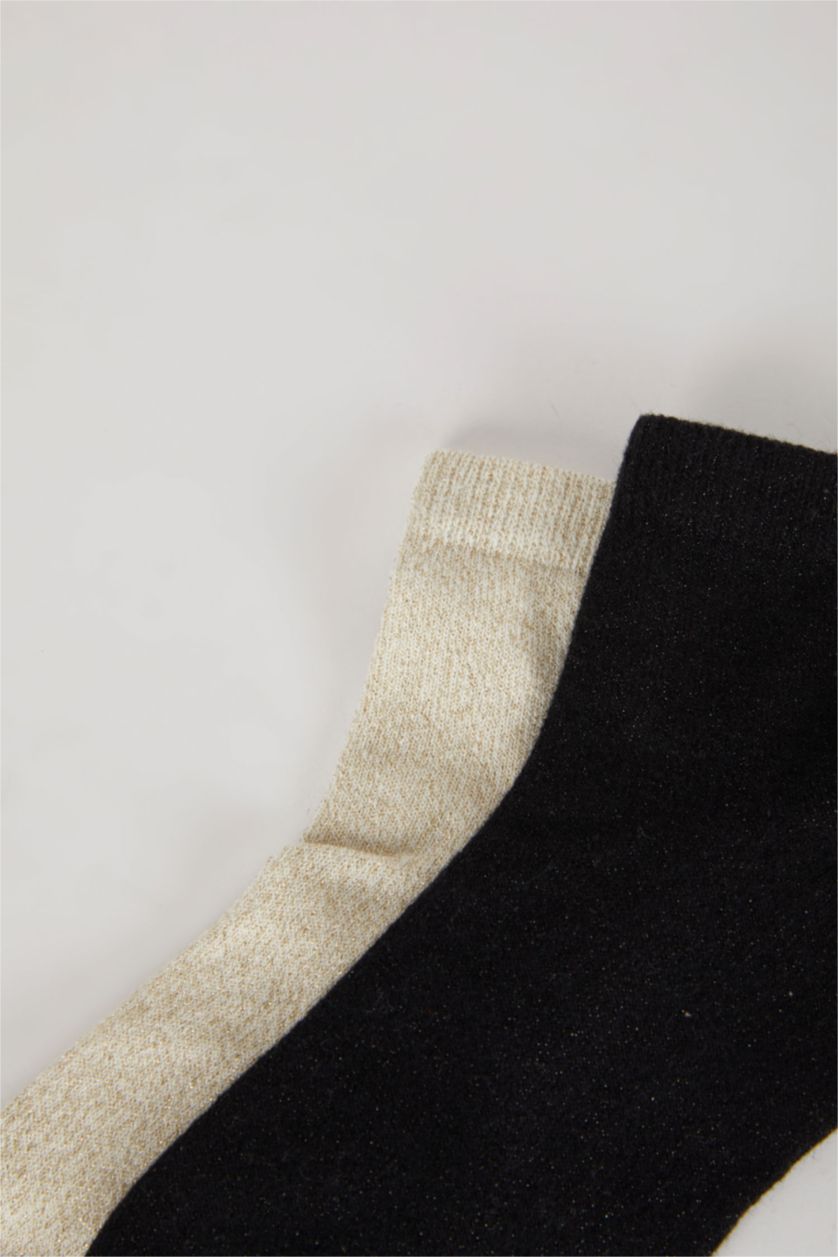 Kadın Altın Kadın 2'li Pamuklu Soket Çorap