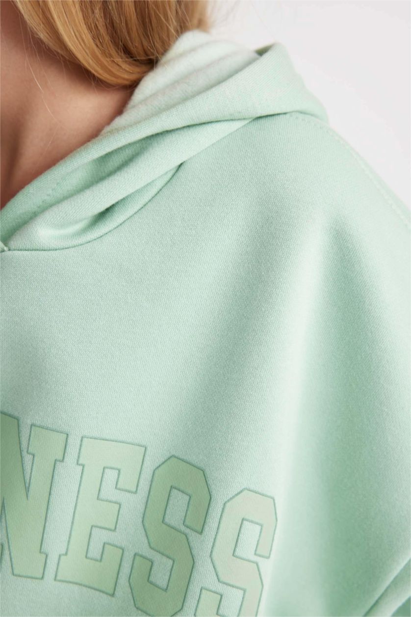FILLES Vert Sweat à Capuche Oversize Tissu Sweat épais