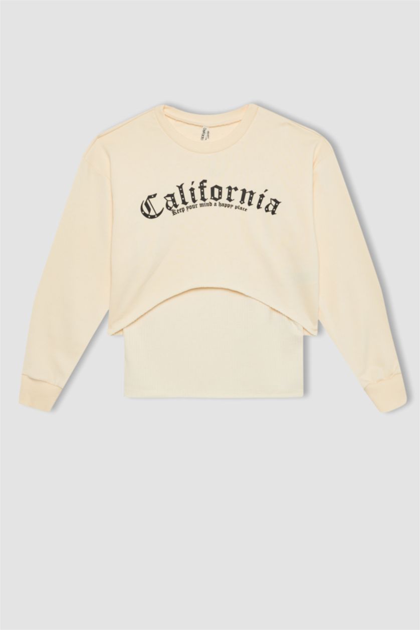 بناتي بيج فاتح سويت شيرت بناتي كروب من قطعتين