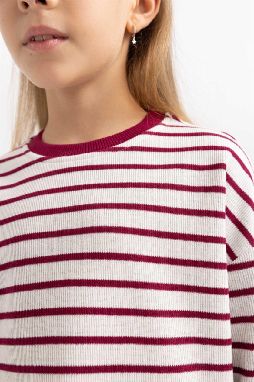 بناتي بيج فاتح سويت شيرت بناتي قصة فضفاضة