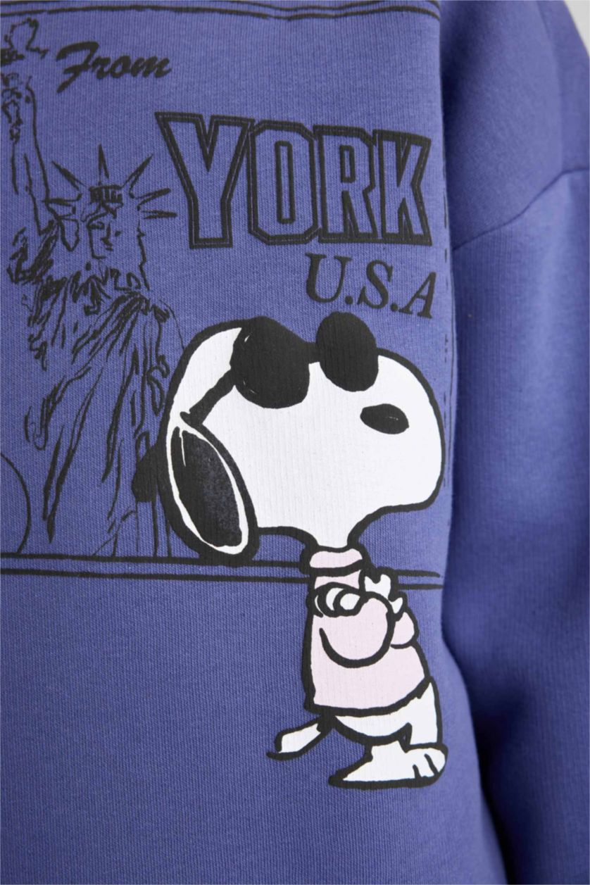 GIRLS & TEENS Violet Girl Snoopy Crew Neck Sweatshirt