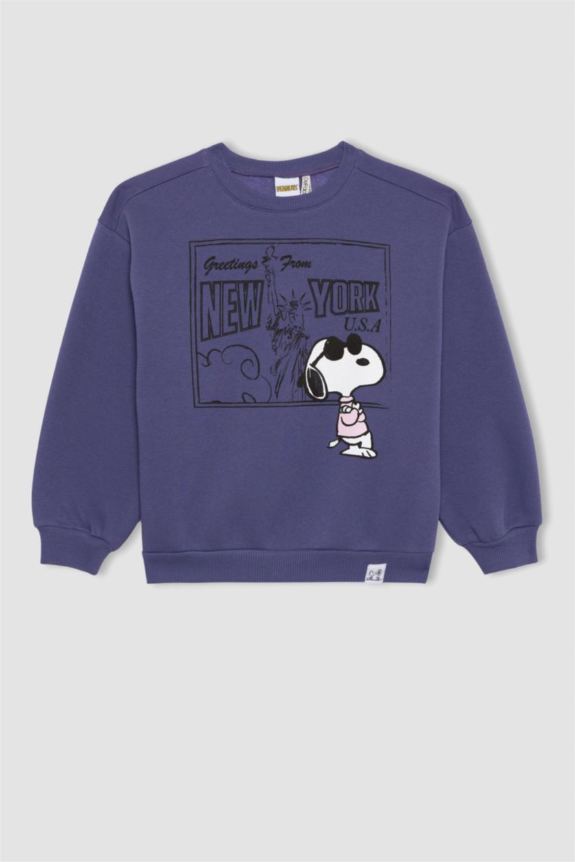 GIRLS & TEENS Violet Girl Snoopy Crew Neck Sweatshirt