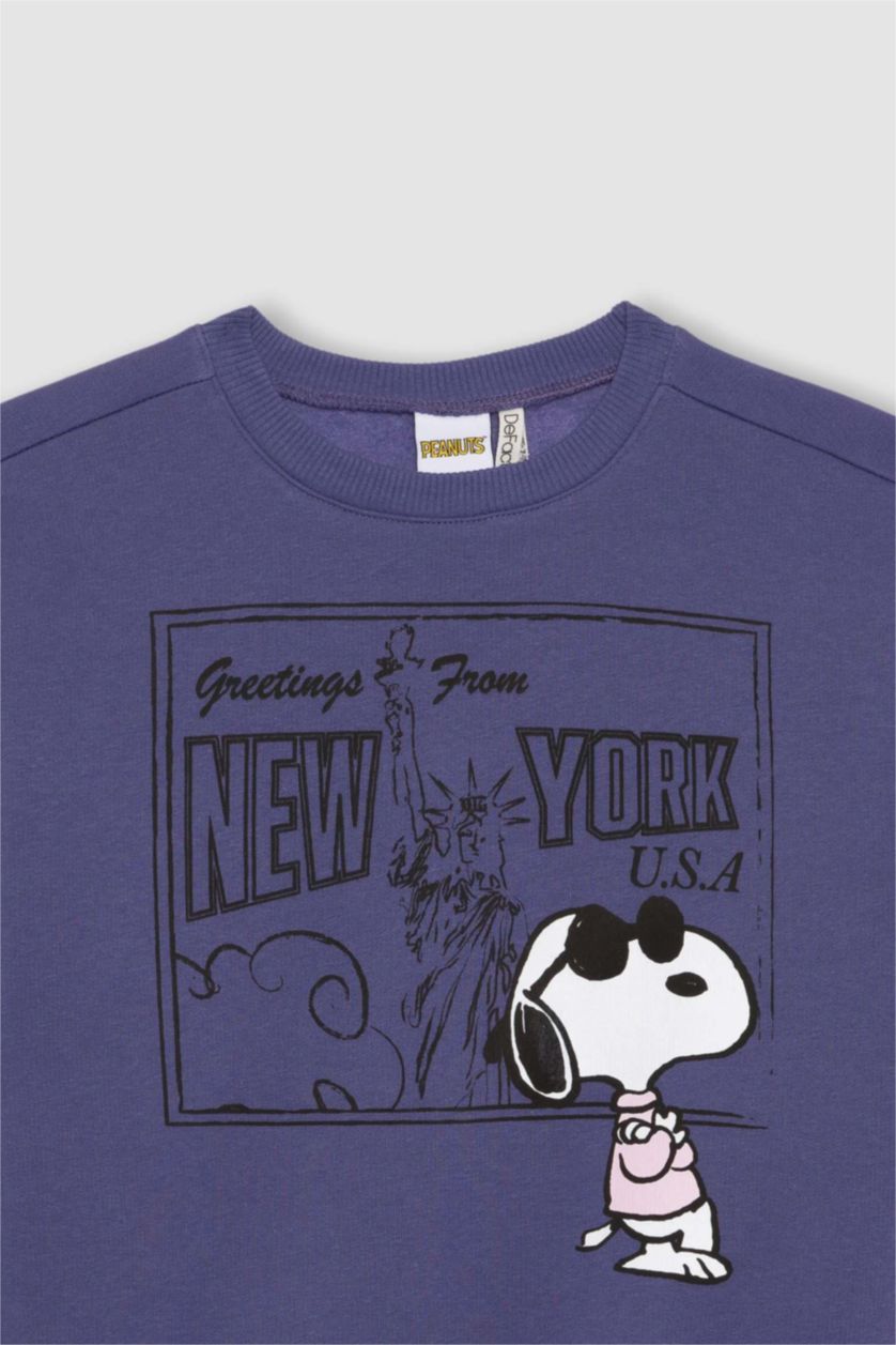 GIRLS & TEENS Violet Girl Snoopy Crew Neck Sweatshirt