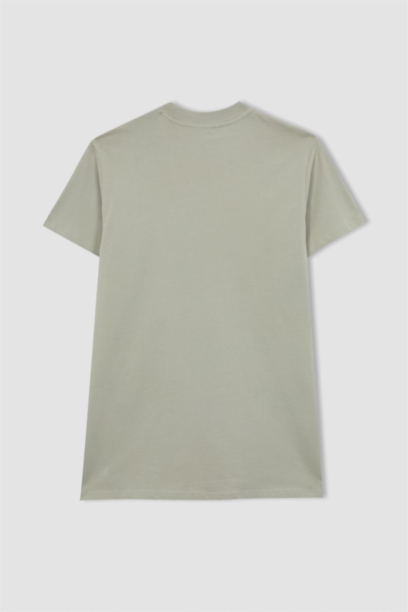 Woman Stone Regular Fit Crew Neck Printed Short Sleeve Tunic