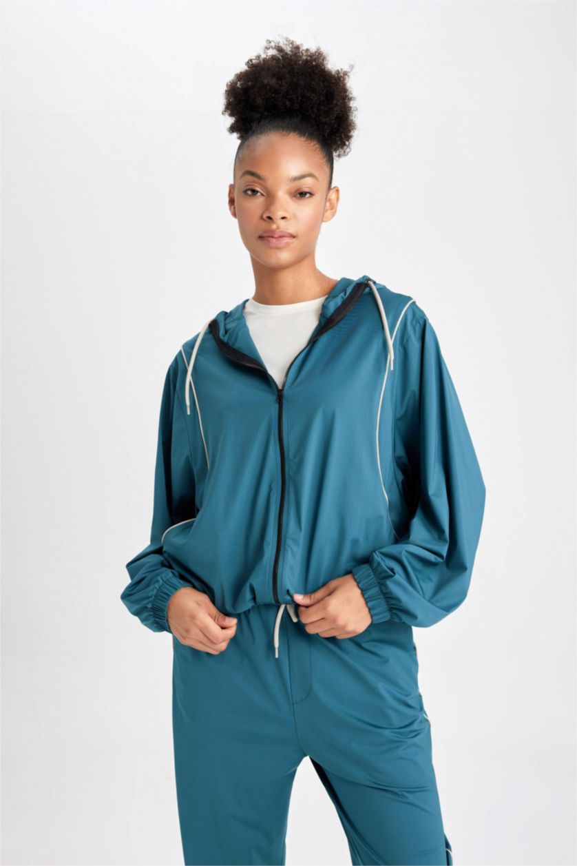 حريمي أخضر غامق كارديجان منسوج قصة عادية من DeFactoFit