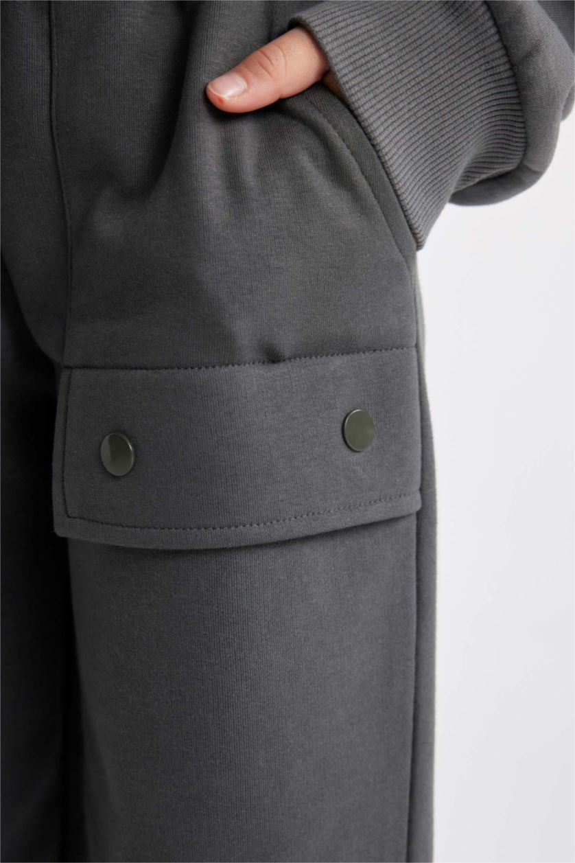 FILLES Anthracite Pantalon Jogging Coupe Carotte Pour Fille