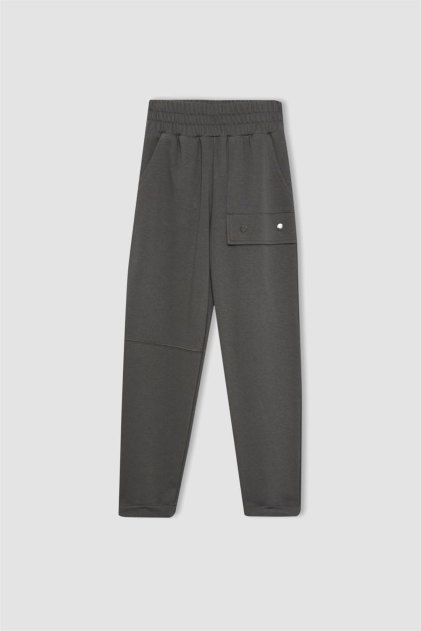 FILLES Anthracite Pantalon Jogging Coupe Carotte Pour Fille