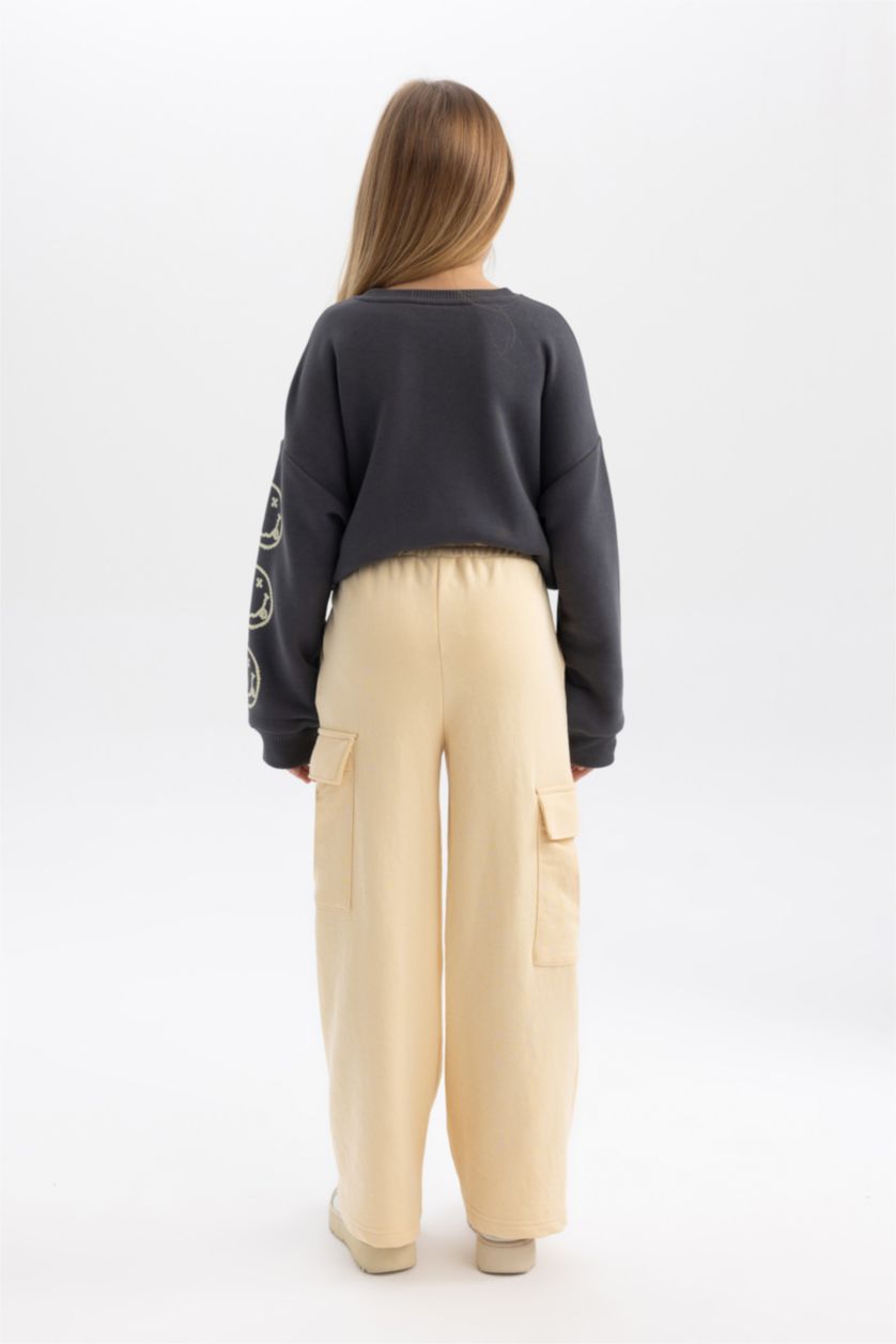 بناتي بيج فاتح بنطلون سيوت بانتس كارجو فيت