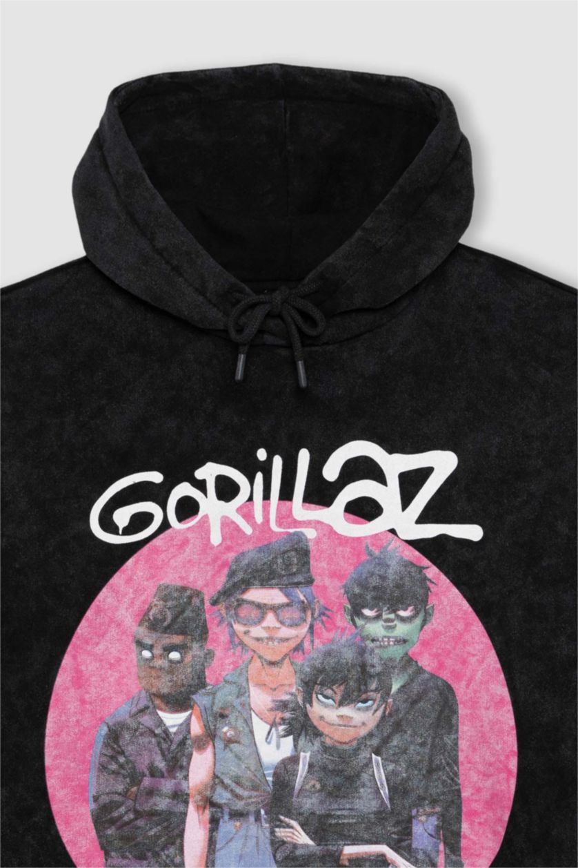 Жіночий Антрацит Світшот оверсайз з капюшоном One Piece з принтом з товстої тканини для жінок