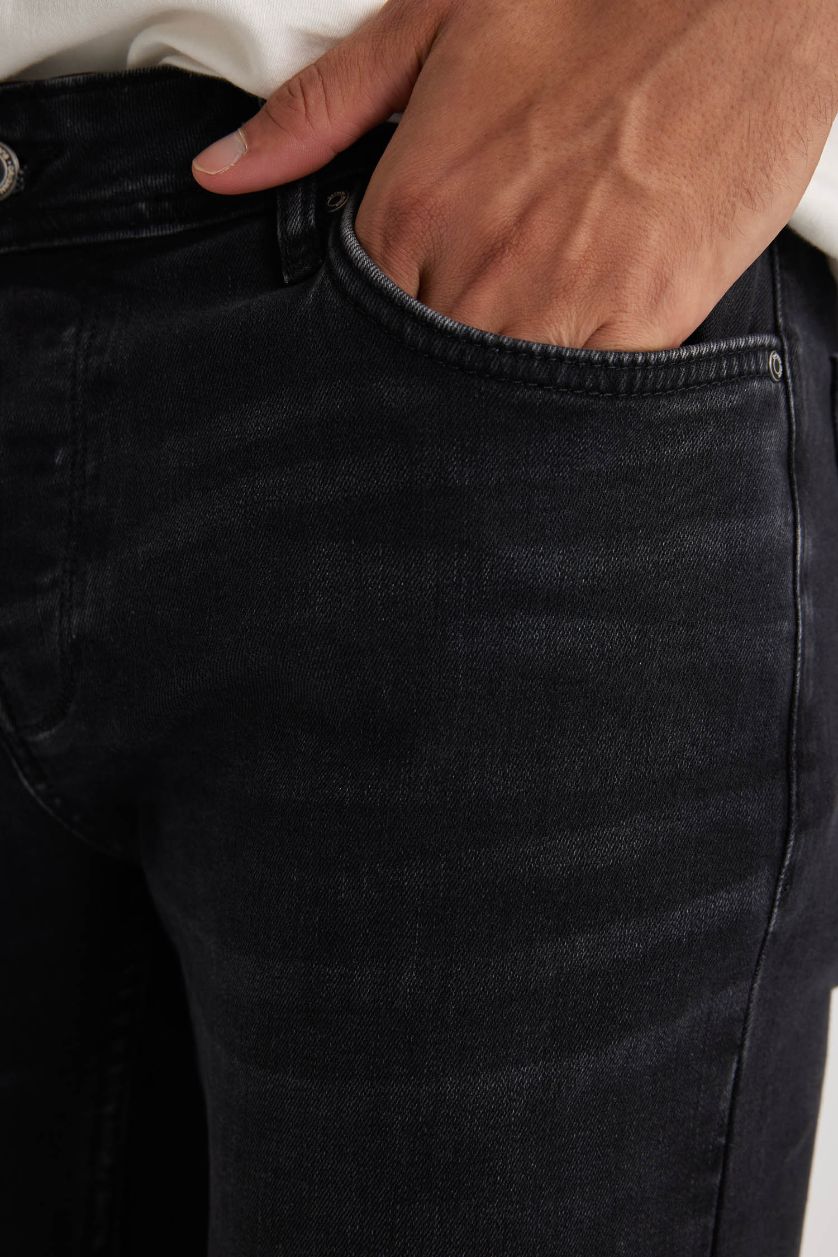 رجالي أسود بنطلون جينز كارلو سكيني فيت بقالب ضيق وخصر عادي