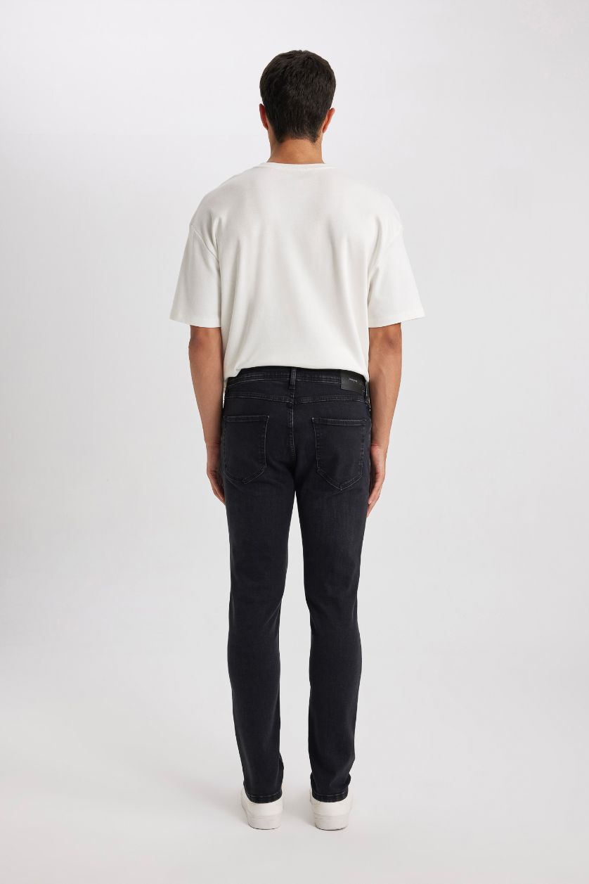 رجالي أسود بنطلون جينز كارلو سكيني فيت بقالب ضيق وخصر عادي