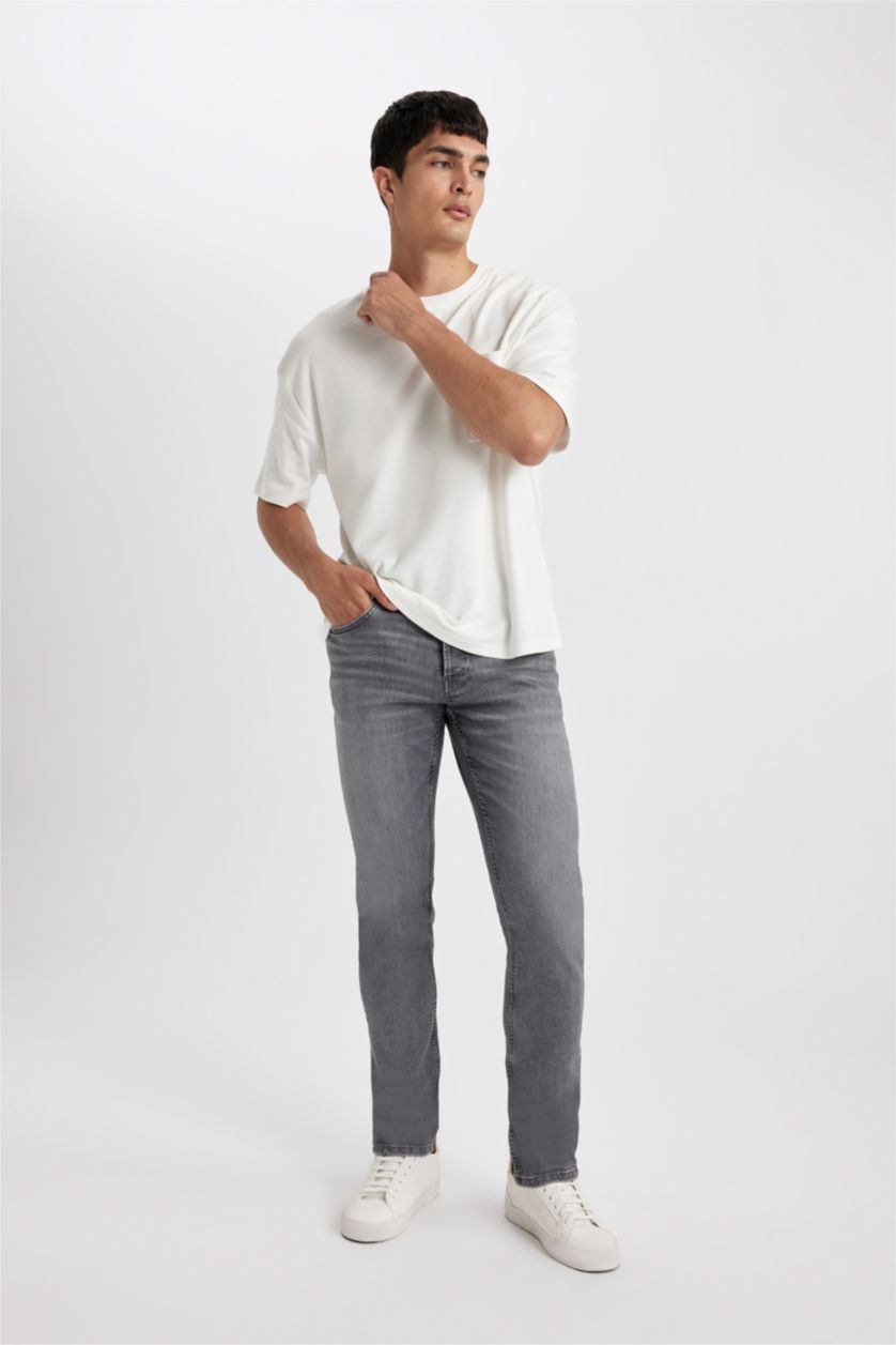 MAN Grey Pedro Slim Fit Slim Fit Normal Waist Jean Pant