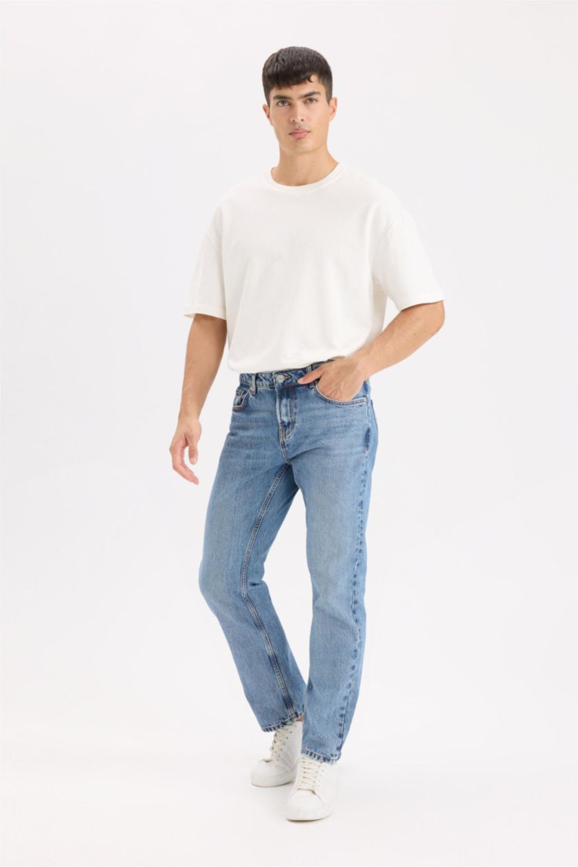 Erkek Mavi Straıght Fıt Pantolon