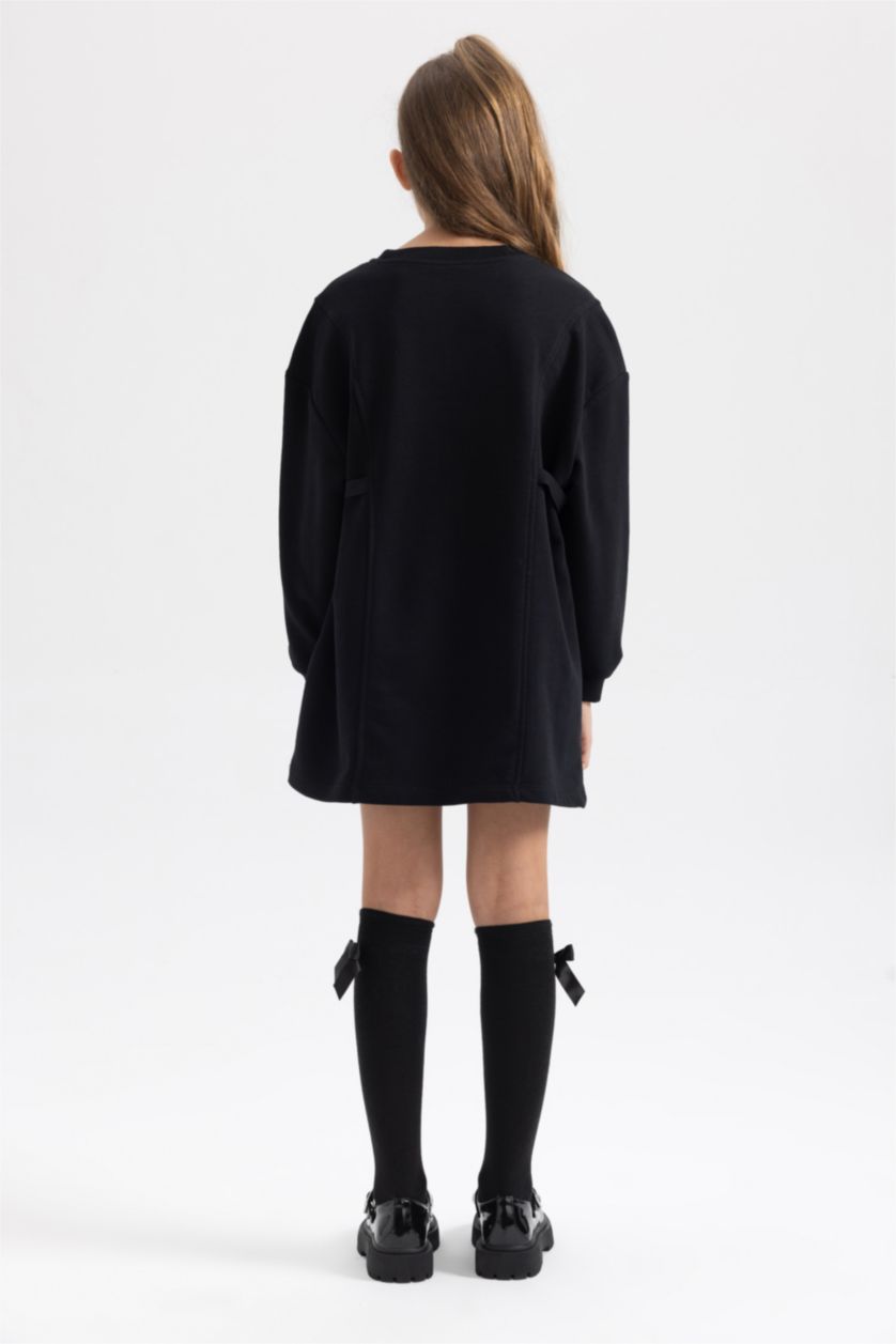 بنات أسود فستان سويت بناتي قصة عادية مطبوع