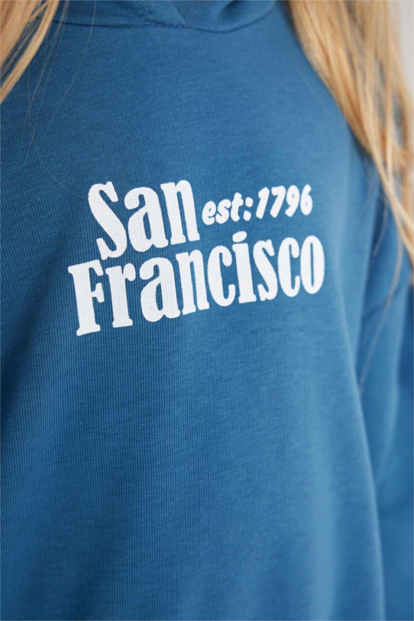 بنات نيلي فستان سويت بناتي مطبوع قصة عادية