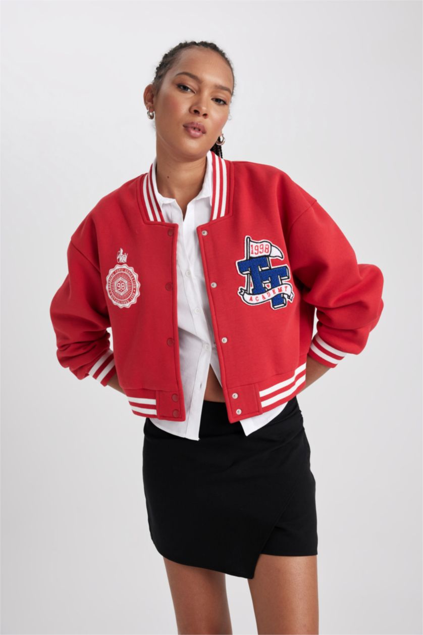 Женщины Красный Бобмер оверсайз из плотной ткани