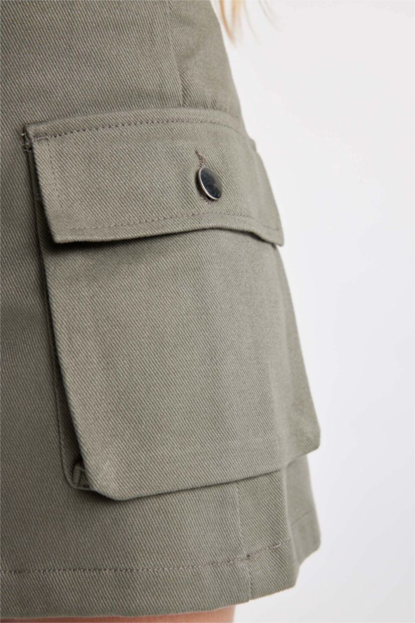 Girls & Teens Khaki Girl Gabardine Regular Fit Skirt