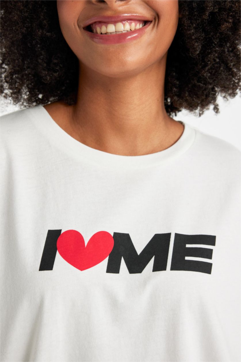 WOMAN White Oversize Crew Neck Short Sleeve T-Shirt