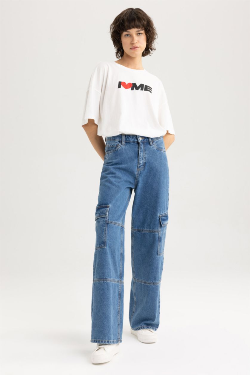 FEMME Blanc T-shirt à manches courtes Coupe Oversize