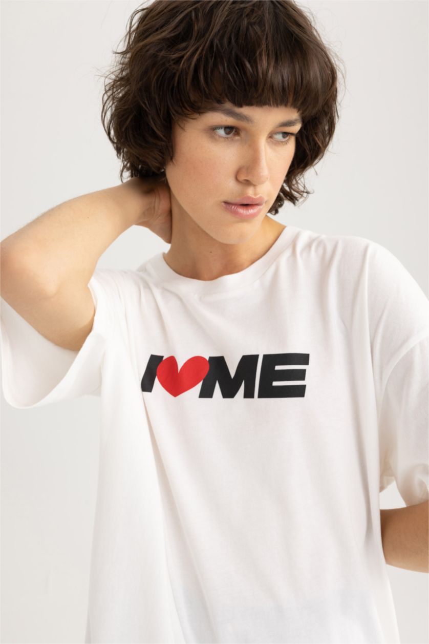 FEMME Blanc T-shirt à manches courtes Coupe Oversize