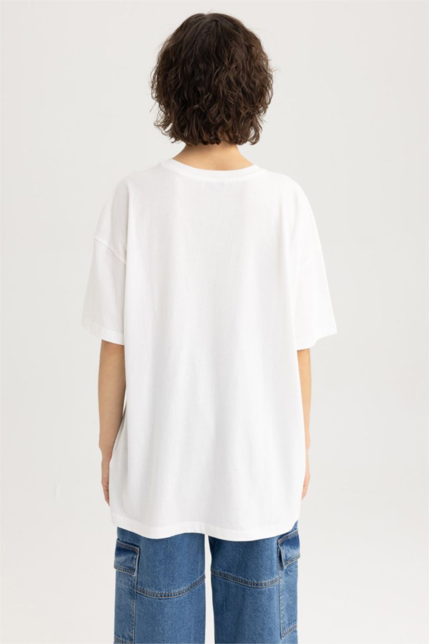 FEMME Blanc T-shirt à manches courtes Coupe Oversize