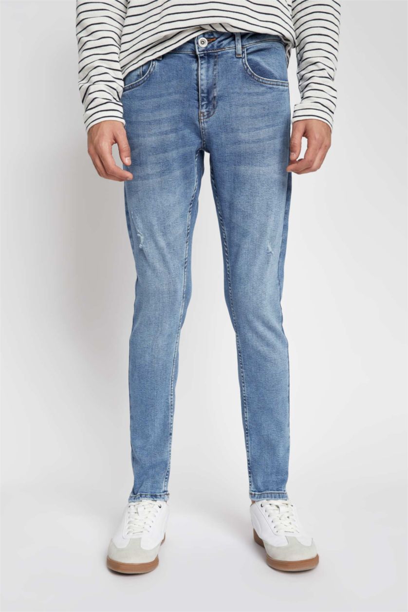 HOMME Bleu Pantalon Jean Skinny Coupe Confort