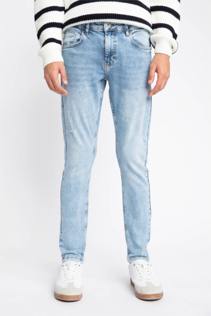 HOMME BLEU Clair Pantalon Jean Skinny Coupe Confort