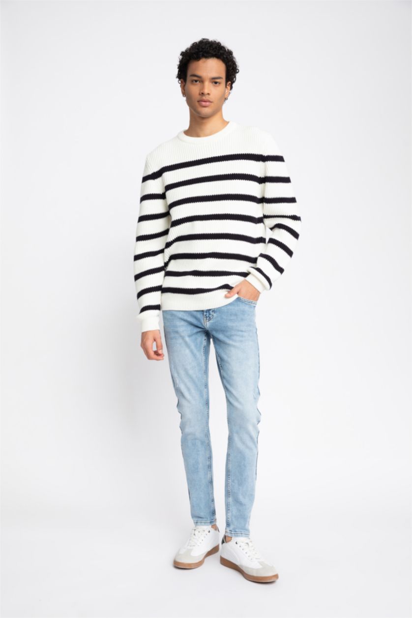 HOMME BLEU Clair Pantalon Jean Skinny Coupe Confort