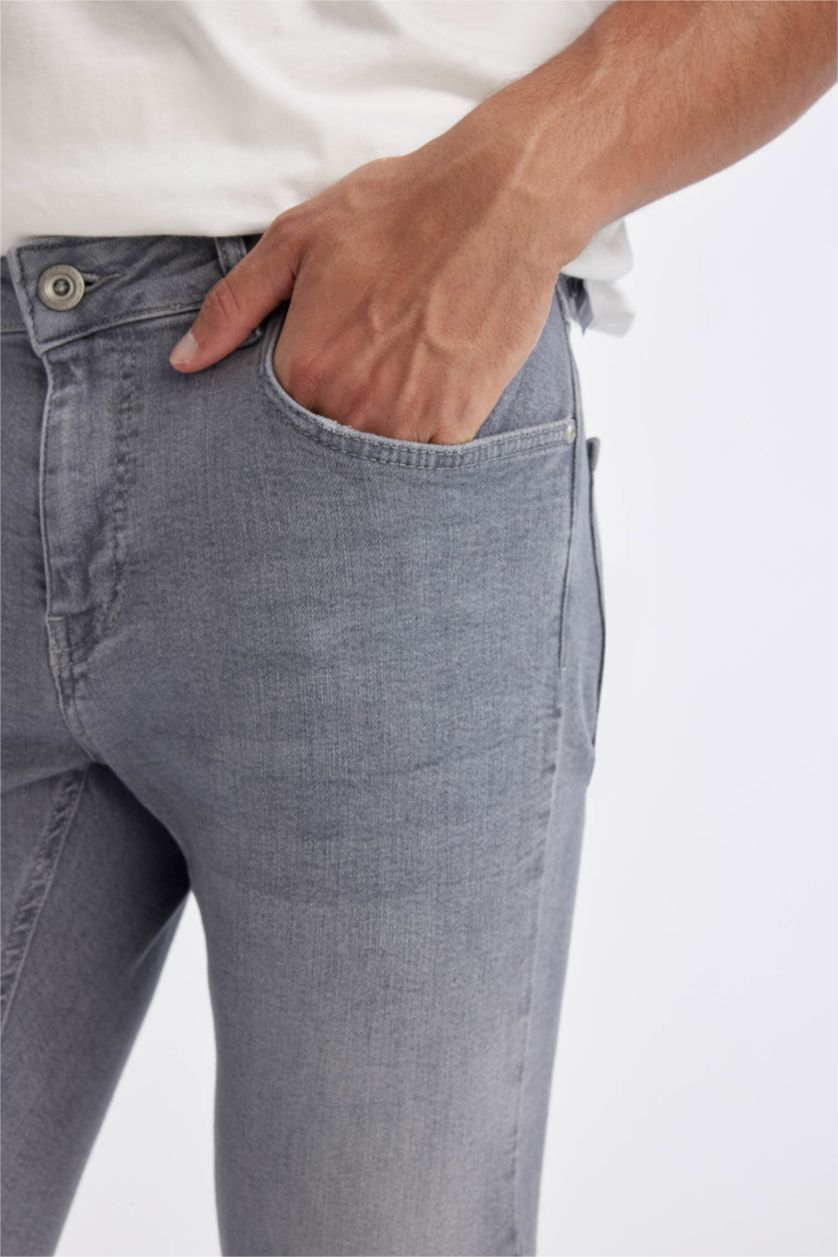 MAN Light Grey Skinny Comfort Fit Tight Relaxed Fit Normal Waist  Jeans