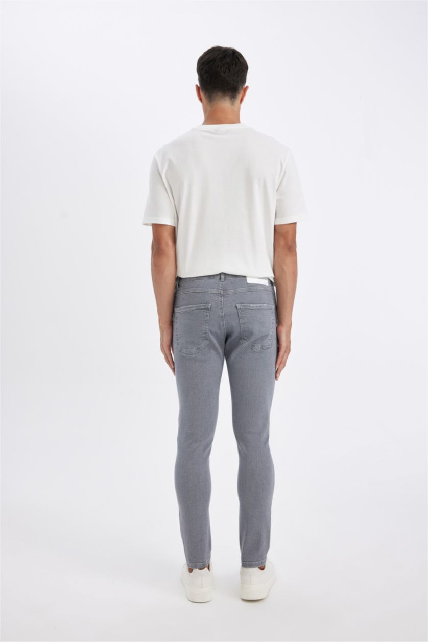 MAN Light Grey Skinny Comfort Fit Tight Relaxed Fit Normal Waist  Jeans