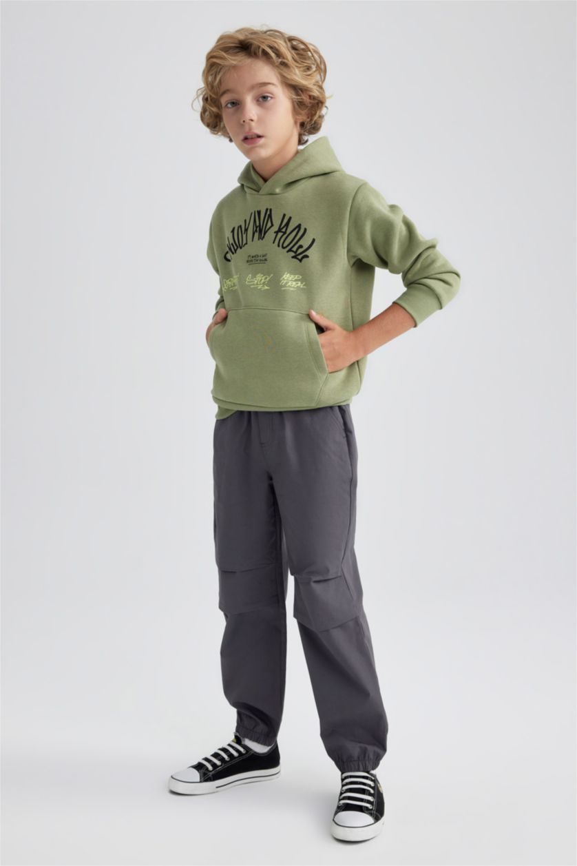 BOYS & TEENS Anthracite Boy Jogger Poplin Trousers