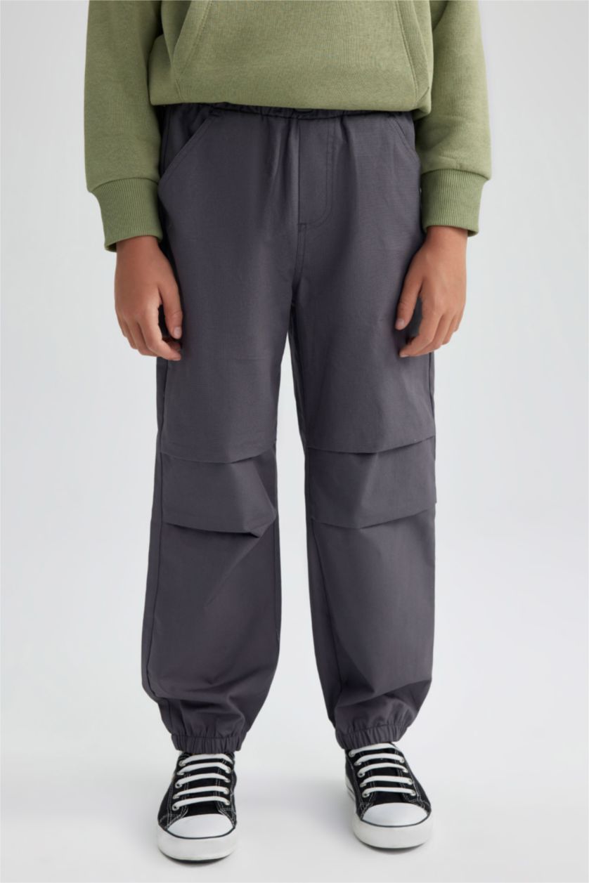 BOYS & TEENS Anthracite Boy Jogger Poplin Trousers
