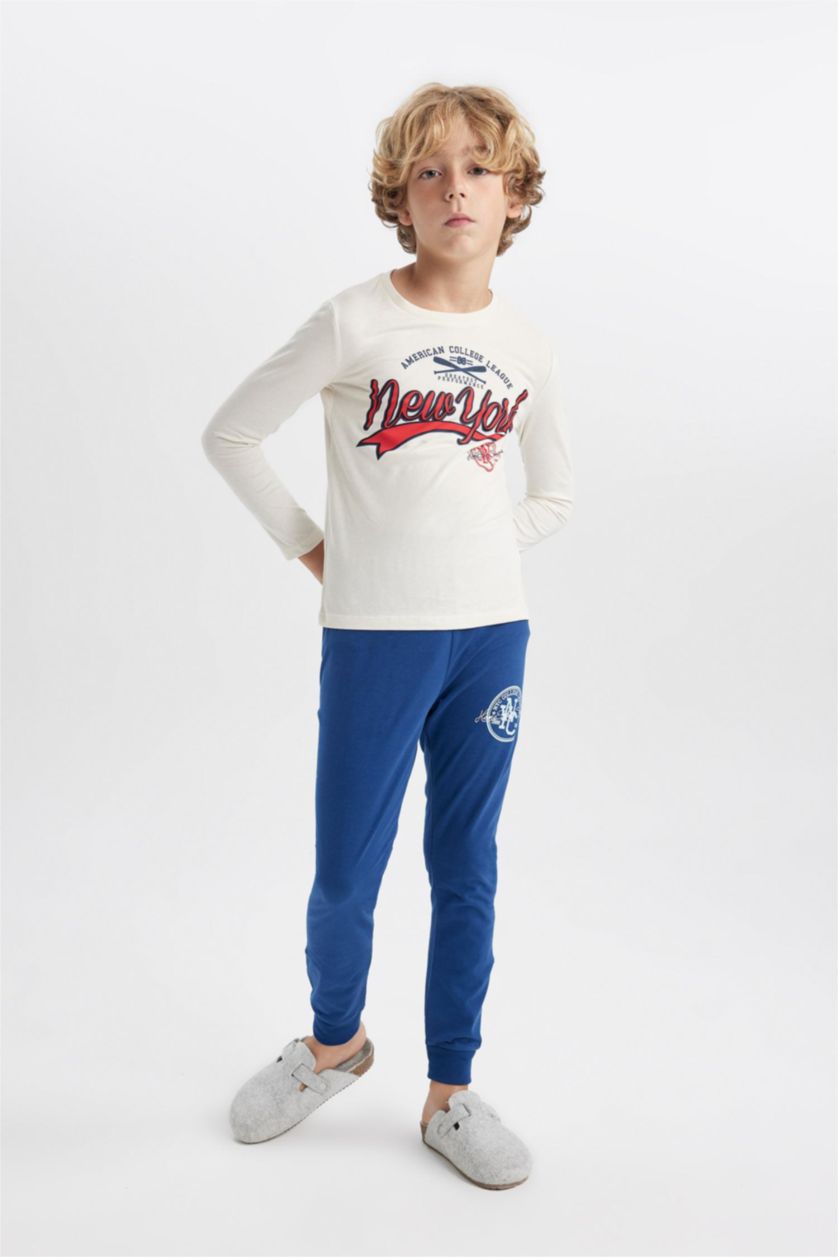 BOYS & TEENS Stone 2 piece Regular Fit Knitted Pyjamas