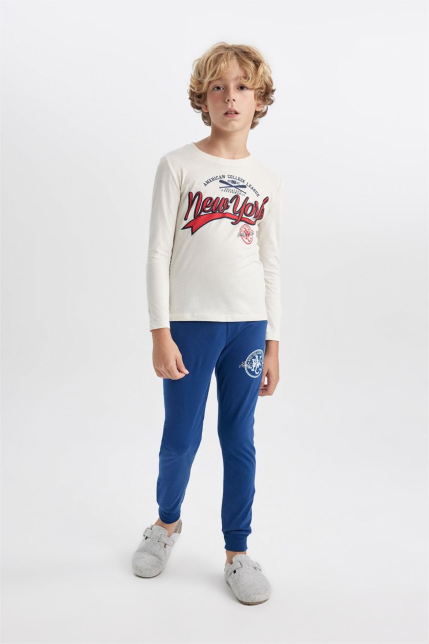 BOYS & TEENS Stone 2 piece Regular Fit Knitted Pyjamas