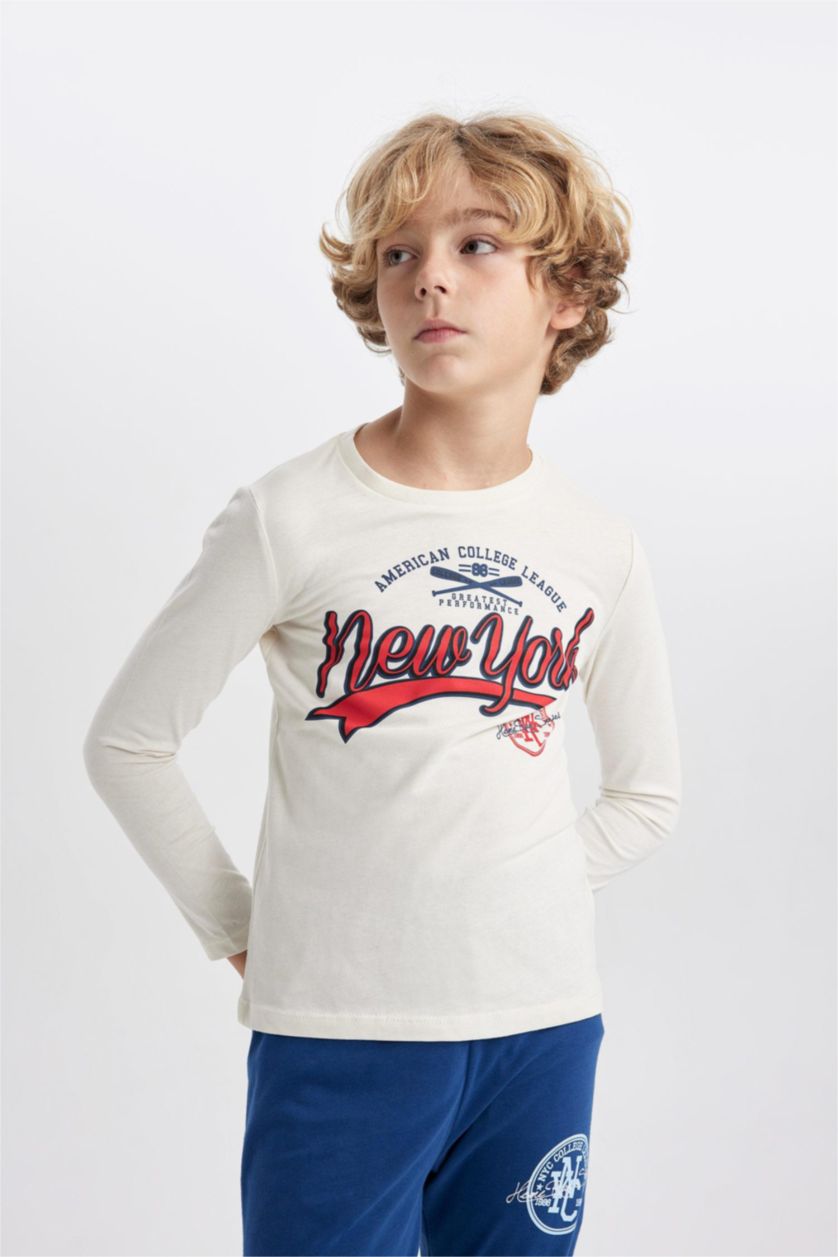 BOYS & TEENS Stone 2 piece Regular Fit Knitted Pyjamas
