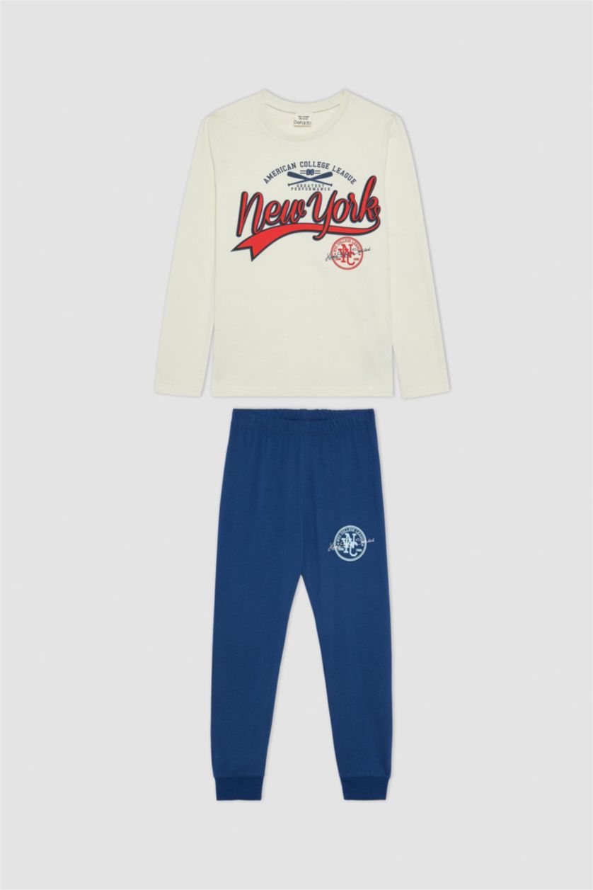 BOYS & TEENS Stone 2 piece Regular Fit Knitted Pyjamas